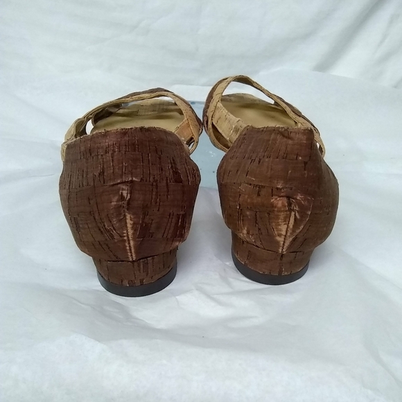 J.Renee Women's Sandals Cori Brown Neutral Shoes Fabric Cork Pattern 7M - Picture 4 of 9